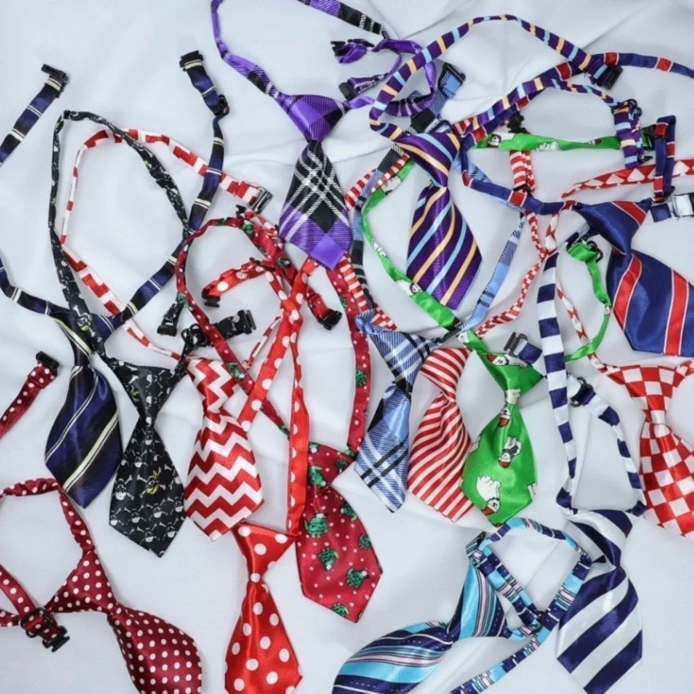 🅽🅴🆆 checkered zig zag stripe red white adjustable dog tie cat pet clothing